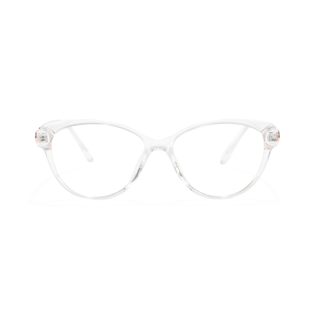 Front view of Delyth cat eye tr90 eyeglasses CR0302509 in clear